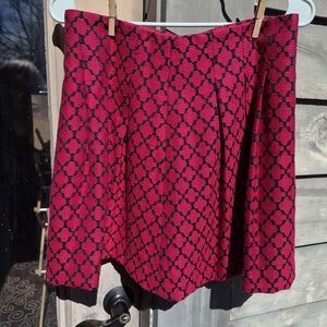 Banana Republic Red and Black Mini  Circle-Pattern Skirt